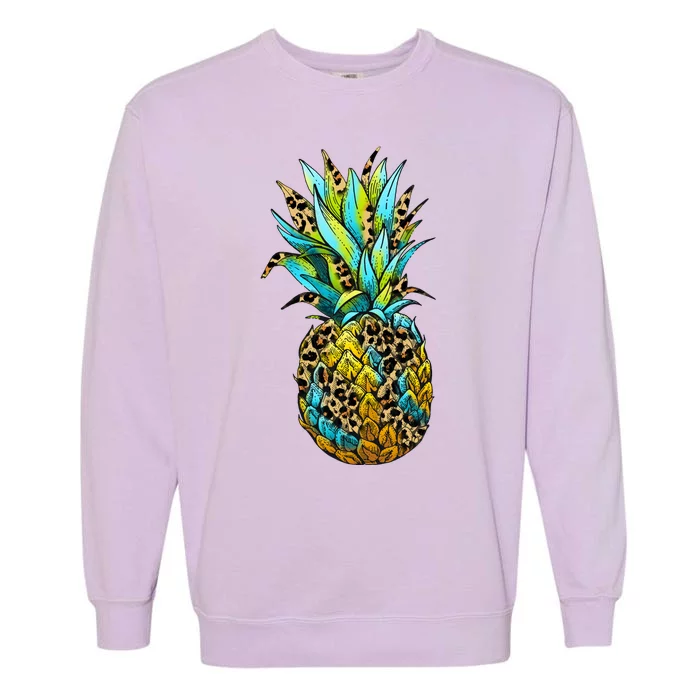 Leopard Tropical Pineapple Garment-Dyed Sweatshirt