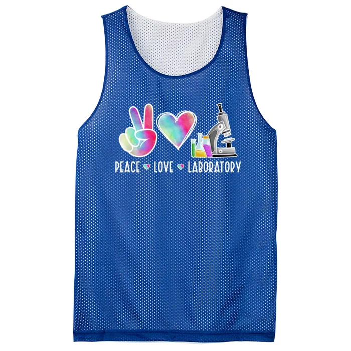 Lab Technologist Peace Love Laboratory Tech Gift Mesh Reversible Basketball Jersey Tank