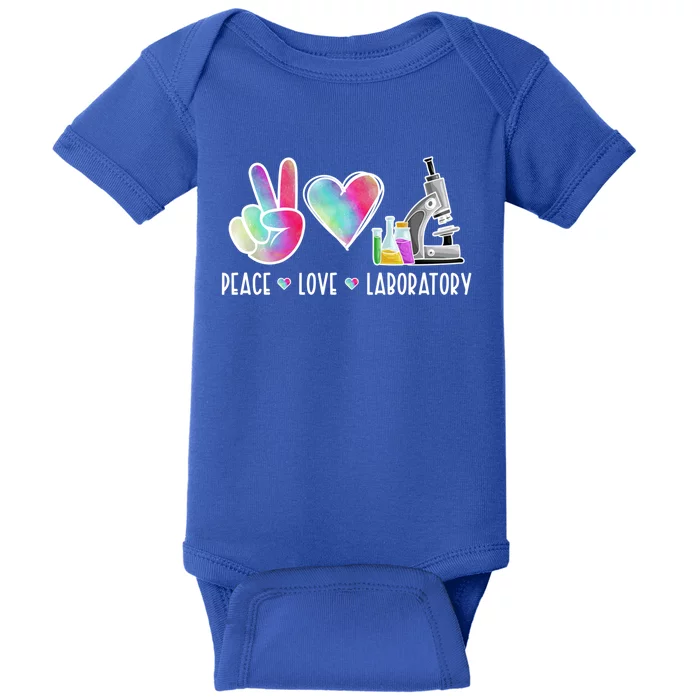 Lab Technologist Peace Love Laboratory Tech Gift Baby Bodysuit