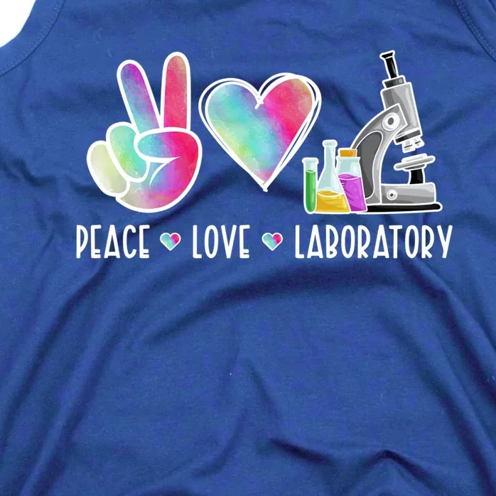 Lab Technologist Peace Love Laboratory Tech Gift Tank Top