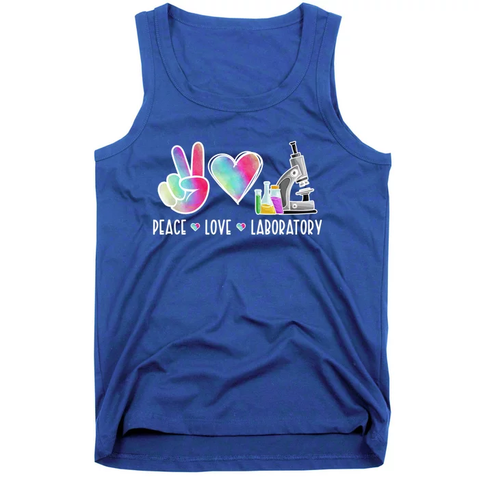 Lab Technologist Peace Love Laboratory Tech Gift Tank Top