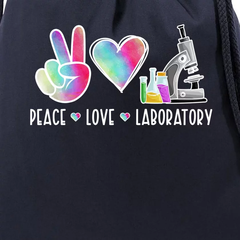 Lab Technologist Peace Love Laboratory Tech Gift Drawstring Bag