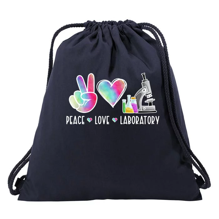 Lab Technologist Peace Love Laboratory Tech Gift Drawstring Bag