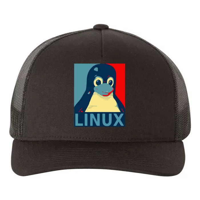 Linux Tux Penguin Graphic Design Yupoong Adult 5-Panel Trucker Hat