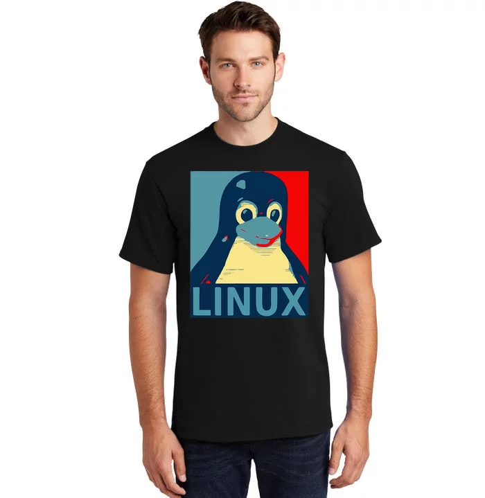 Linux Tux Penguin Graphic Design Tall T-Shirt