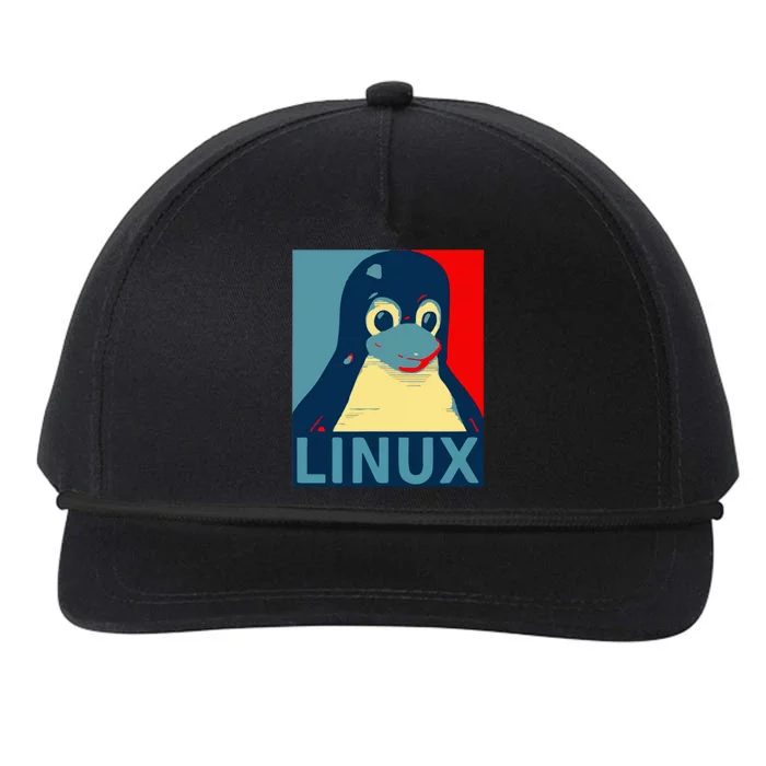 Linux Tux Penguin Graphic Design Snapback Five-Panel Rope Hat