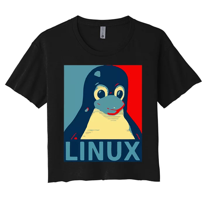 Linux Tux Penguin Women's Crop Top Tee