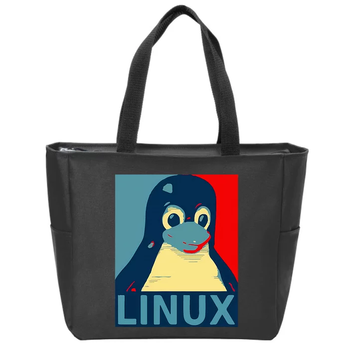 Linux Tux Penguin Zip Tote Bag