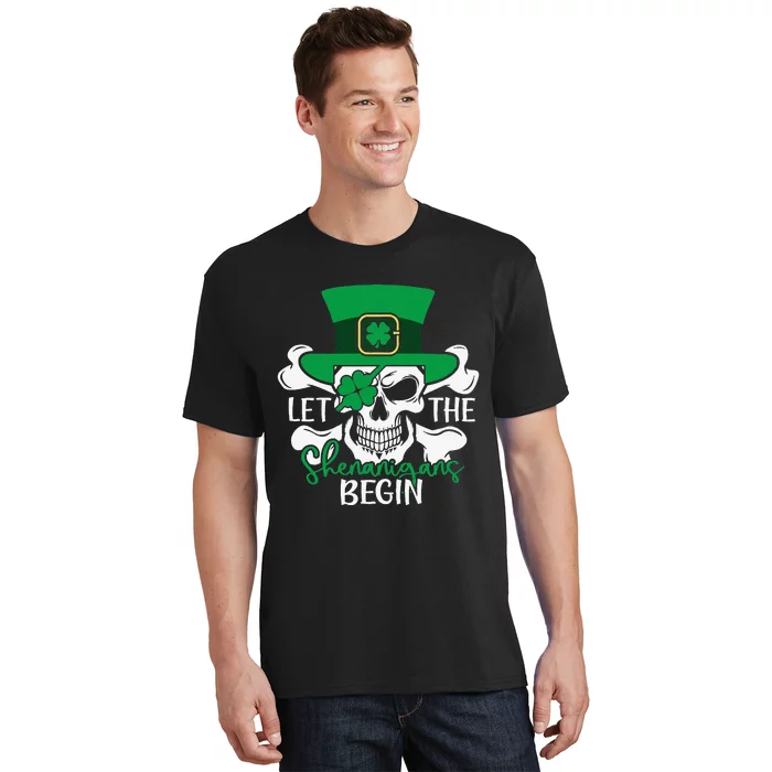 Let The Pirate Shenanigans Begin Skull Skull St Patricks Day T-Shirt