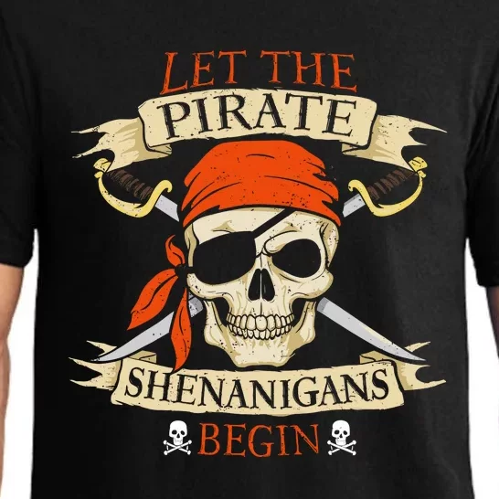 Let The Pirate Shenanigans Begin Halloween Skull Bandana Boy Pajama Set