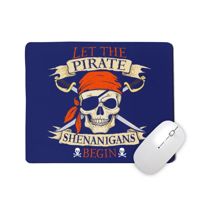 Let The Pirate Shenanigans Begin Halloween Skull Bandana Boy Mousepad