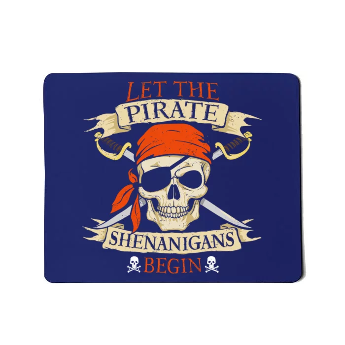 Let The Pirate Shenanigans Begin Halloween Skull Bandana Boy Mousepad