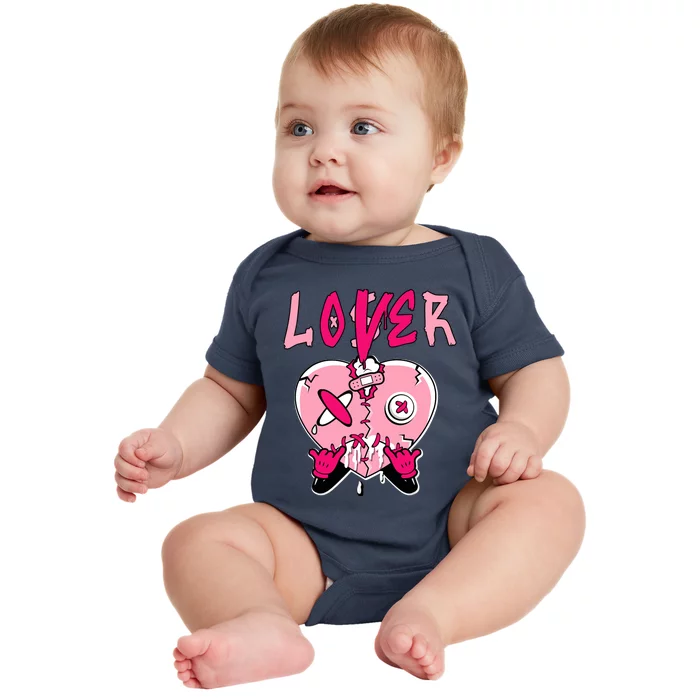 Low Triple Pink Tee Loser Lover Heart Dripping Triple Pink Baby Bodysuit