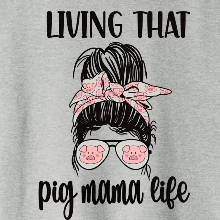 Living That Pig Mama Life Pig Lover Pig Mom Pig Farmer Gift Women's Crop Top Tee