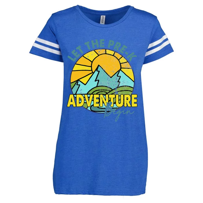 Let The PreK Adventure Begin Happy First Day Of School Enza Ladies Jersey Football T-Shirt