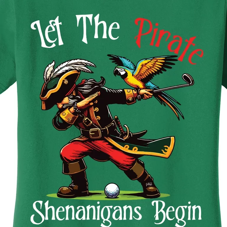 Let The Pirate Shenanigans Begin Golf Pirate Halloween Vneck Women's T-Shirt