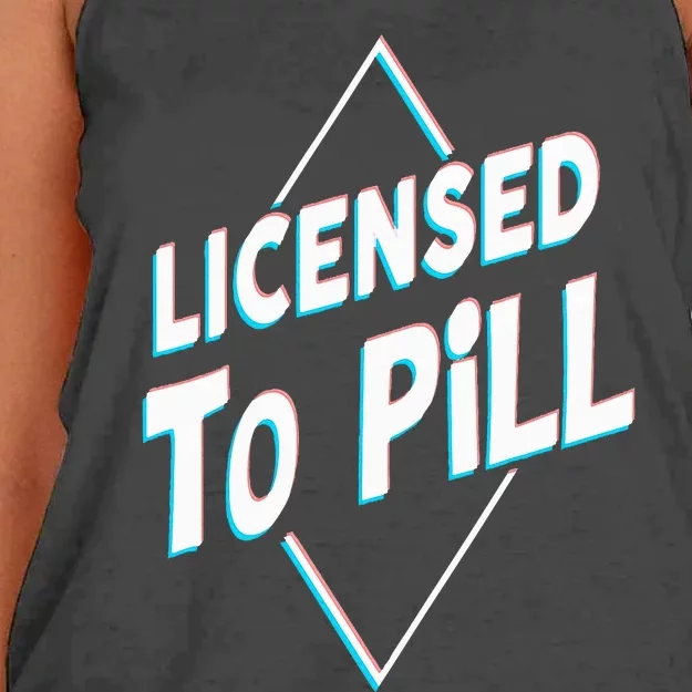 License to pill Pharmacy Pharmacist Women's Knotted Racerback Tank