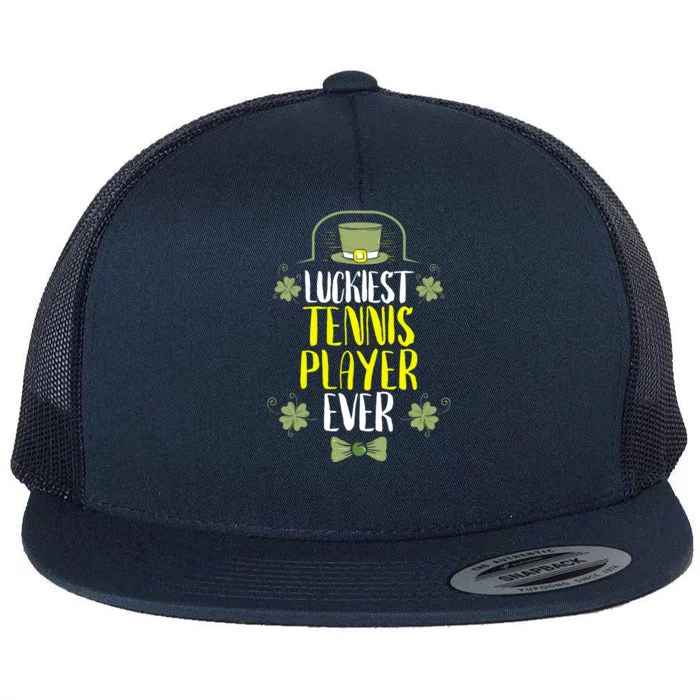 Luckiest Tennis Player Ever St Patrick's Day Tennis Players Gift Flat Bill Trucker Hat