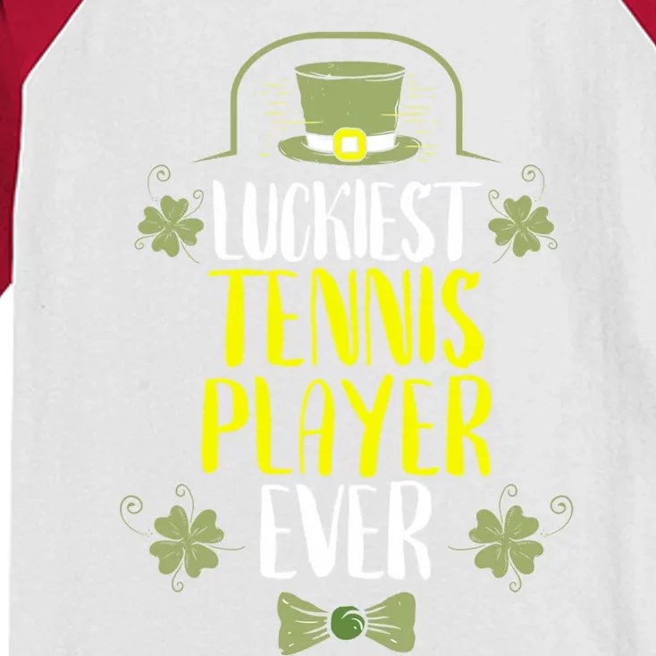 Luckiest Tennis Player Ever St Patrick's Day Tennis Players Gift Kids Colorblock Raglan Jersey