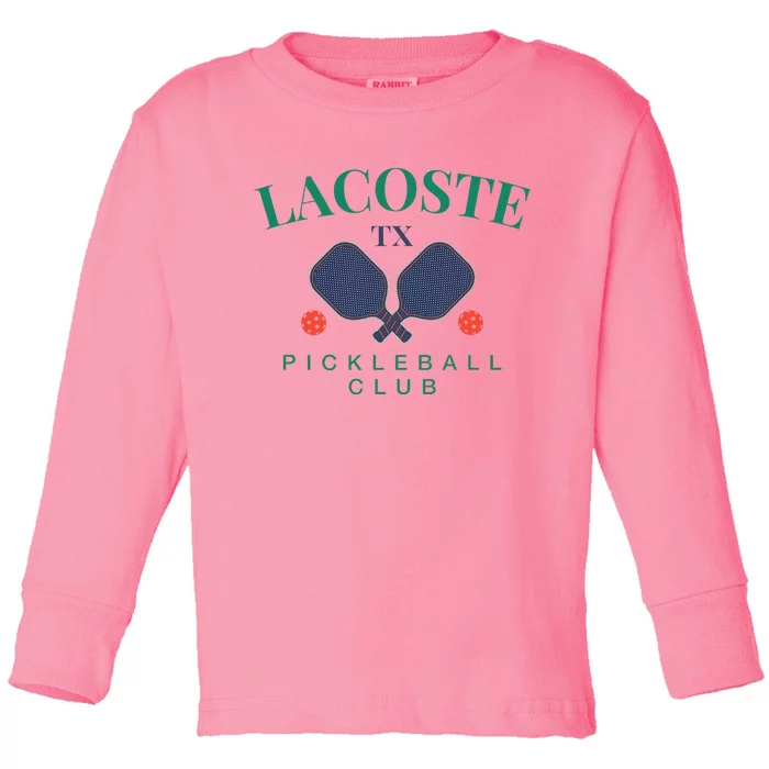 Lacoste Tx Pickleball Club For Paddle Players Toddler Long Sleeve Shirt