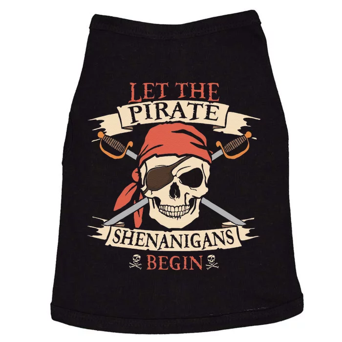 Let The Pirate Shenanigans Begin Halloween Skull Bandana Doggie Tank