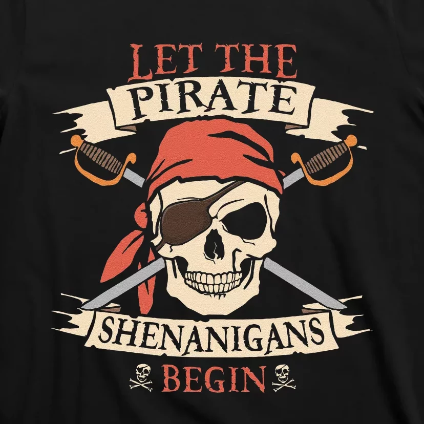 Let The Pirate Shenanigans Begin Halloween Skull Bandana T-Shirt