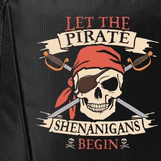 Let The Pirate Shenanigans Begin Halloween Skull Bandana City Backpack