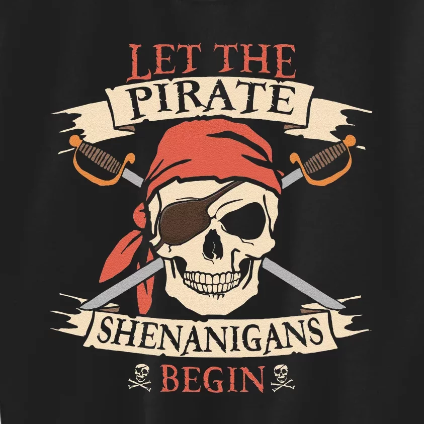 Let The Pirate Shenanigans Begin Halloween Skull Bandana Kids Sweatshirt