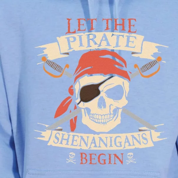 Let The Pirate Shenanigans Begin Halloween Skull Bandana Unisex Surf Hoodie