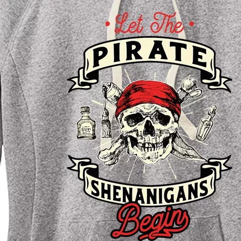 Let The Pirate Shenanigans Begin Crossbones Freebooter Women's Fleece Hoodie