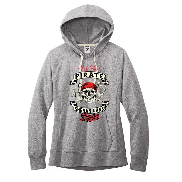 Let The Pirate Shenanigans Begin Crossbones Freebooter Women's Fleece Hoodie