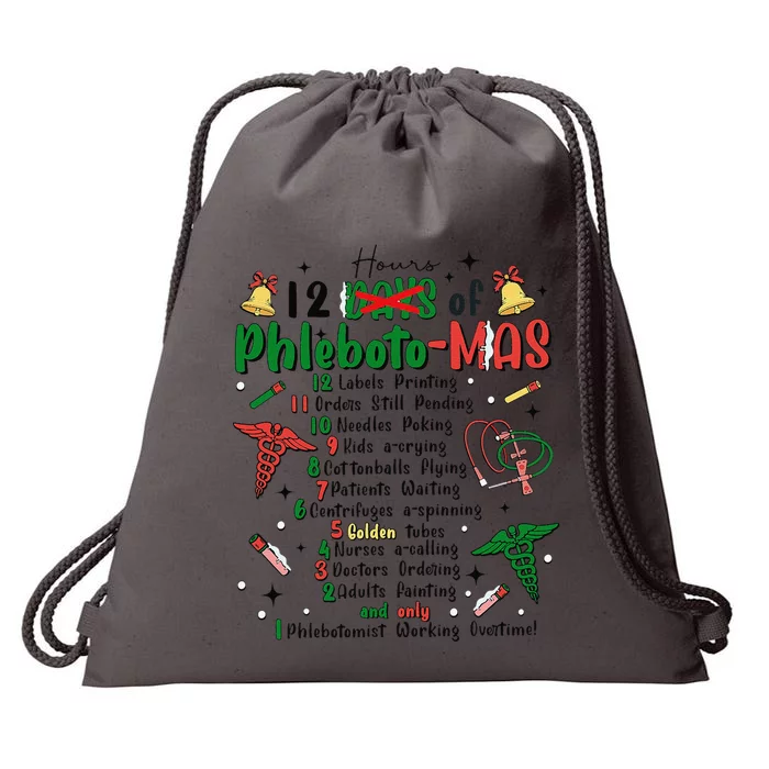 Lab Tech Phlebotomist Christmas Phlebotomy Tech Blood Tube Drawstring Bag