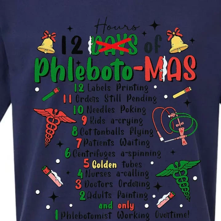 Lab Tech Phlebotomist Christmas Phlebotomy Tech Blood Tube Sueded Cloud Jersey T-Shirt