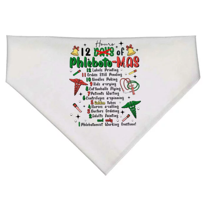 Lab Tech Phlebotomist Christmas Phlebotomy Tech Blood Tube USA-Made Doggie Bandana