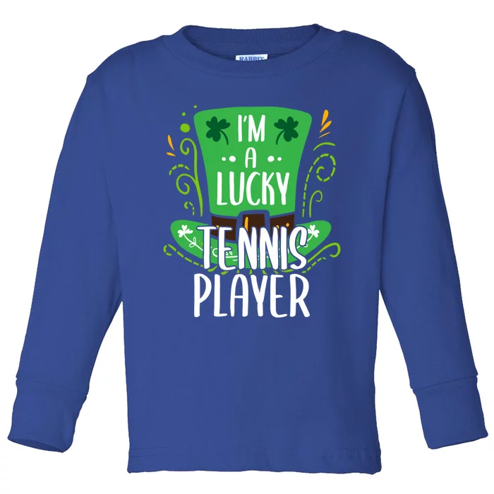 Lucky Tennis Player St Patrick's Day Tennis Players Gift Toddler Long Sleeve Shirt