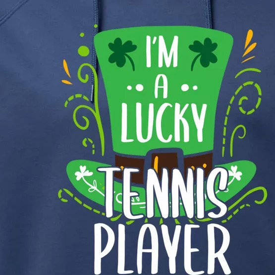 Lucky Tennis Player St Patrick's Day Tennis Players Gift Performance Fleece Hoodie