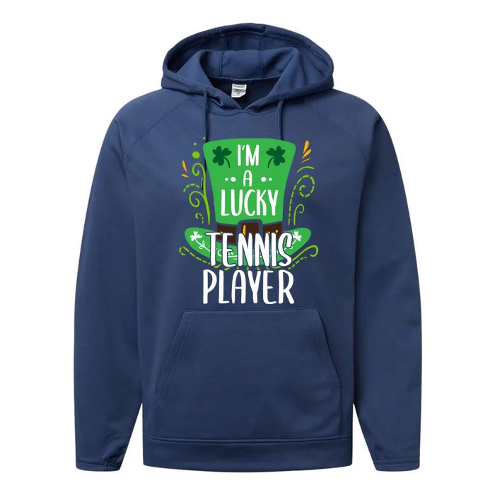 Lucky Tennis Player St Patrick's Day Tennis Players Gift Performance Fleece Hoodie