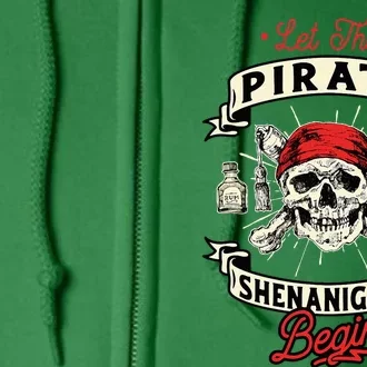 Let The Pirate Shenanigans Begin Crossbones Freebooter Full Zip Hoodie