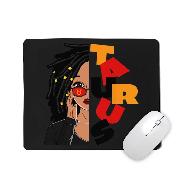 Loc'd Taurus Queen Zodiac Birthday African American Mousepad