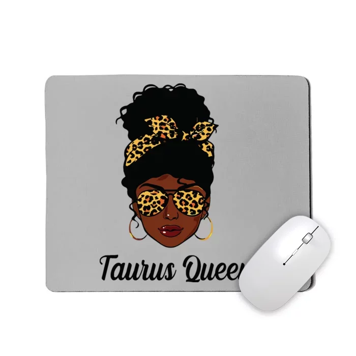 Leopard Taurus Queen Messy Bun Woman Face May Birthday Gifts Mousepad