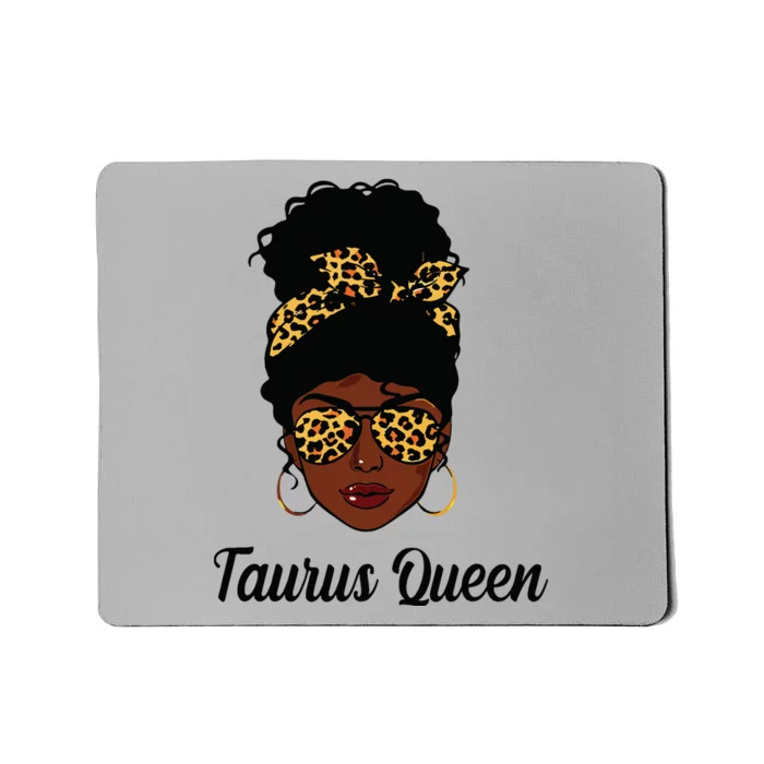 Leopard Taurus Queen Messy Bun Woman Face May Birthday Gifts Mousepad