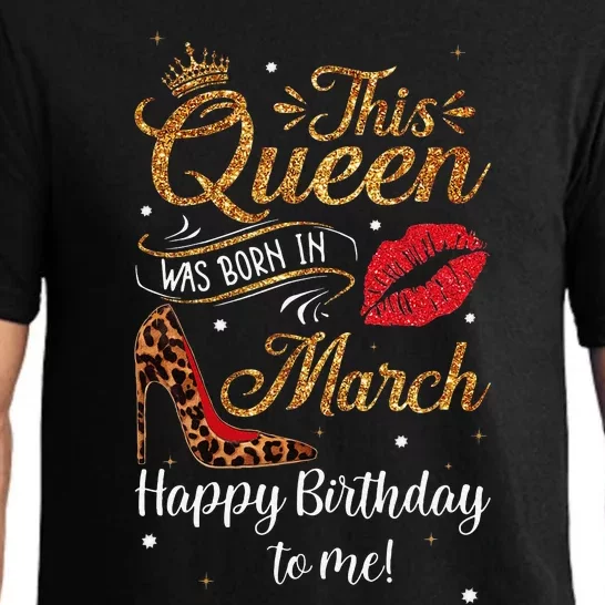 Leopard This Queen Was Born In March Happy Birthday To Me Pajama Set