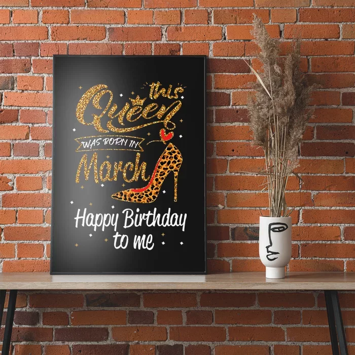 Leopard This Queen Was Born In March Happy Birthday Poster