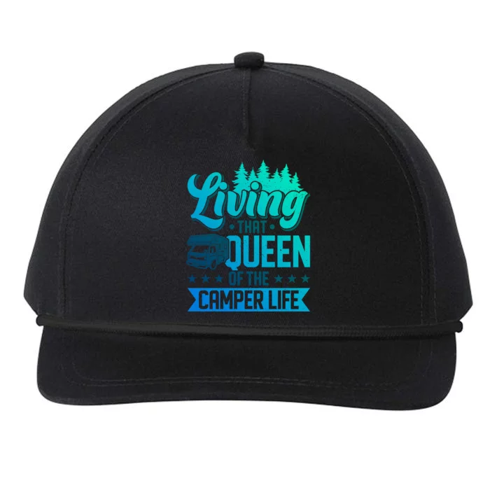 Living That Queen Of The Camper Life Camper Queen Gift Snapback Five-Panel Rope Hat