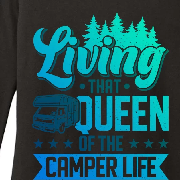 Living That Queen Of The Camper Life Camper Queen Gift Womens CVC Long Sleeve Shirt