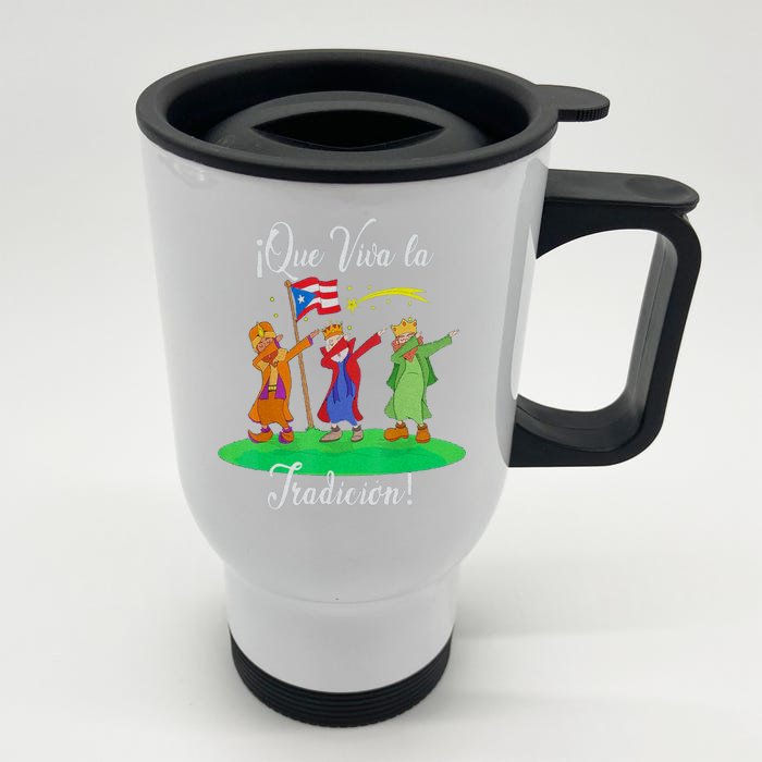 Los Tres Reyes Magos Three Wise Kings Dabbing Christmas Front & Back Stainless Steel Travel Mug