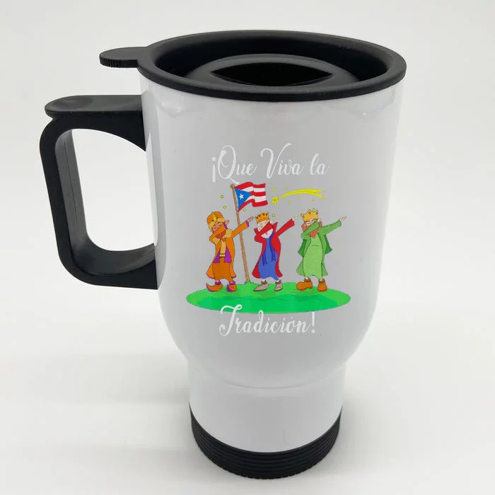 Los Tres Reyes Magos Three Wise Kings Dabbing Christmas Front & Back Stainless Steel Travel Mug