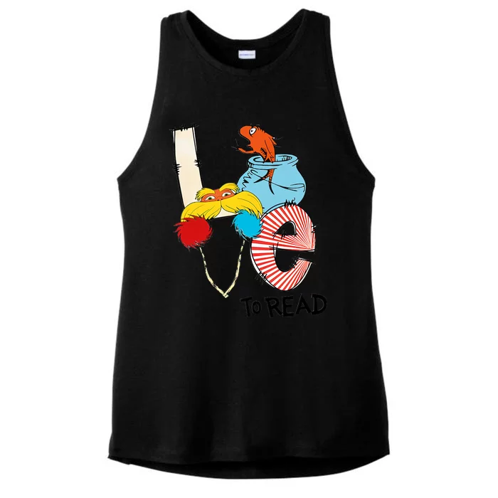 Love To Read Day Teacher Life Read Across America Day Ladies Tri-Blend Wicking Tank