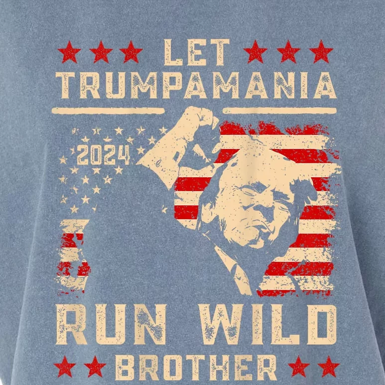 Let Trumpamania Run Wild Trump 45 47 Political Trumpamania Garment-Dyed Women's Muscle Tee