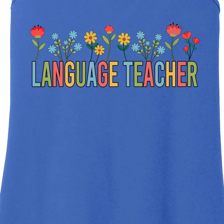 Language Teacher Retro Wildflowers Back To School Funny Gift Ladies Essential Tank